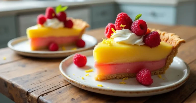 Lemon Raspberry Layered Pie