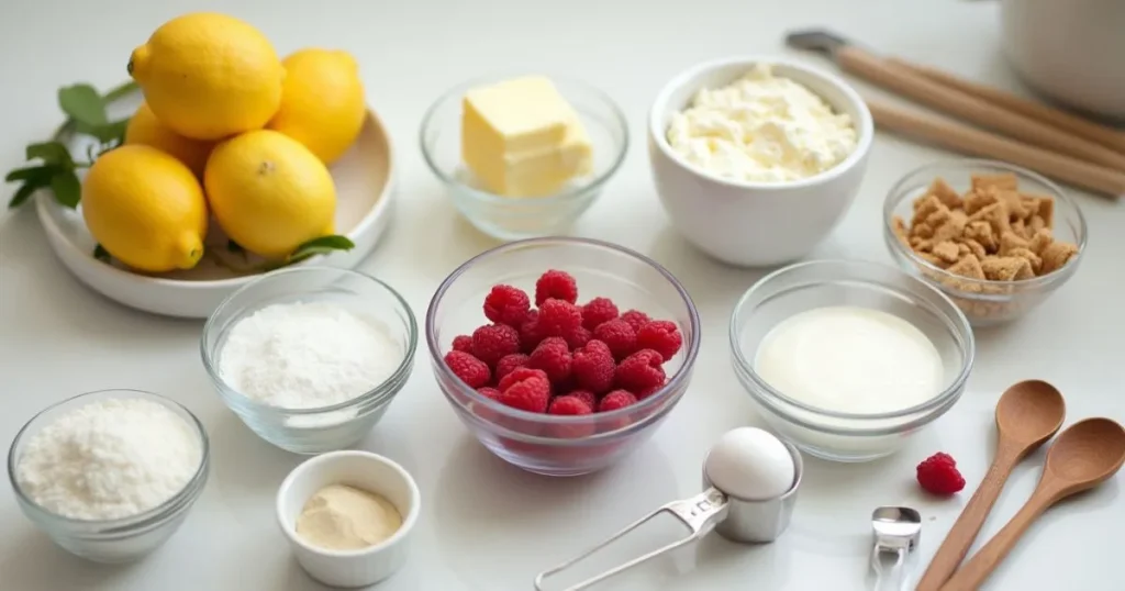 Lemon Raspberry Layered Pie