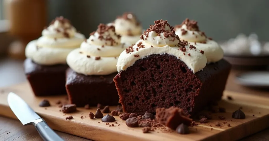 Chocolate Loaf Cake with Whipped