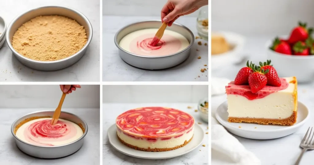 Strawberry Swirl Cheesecake