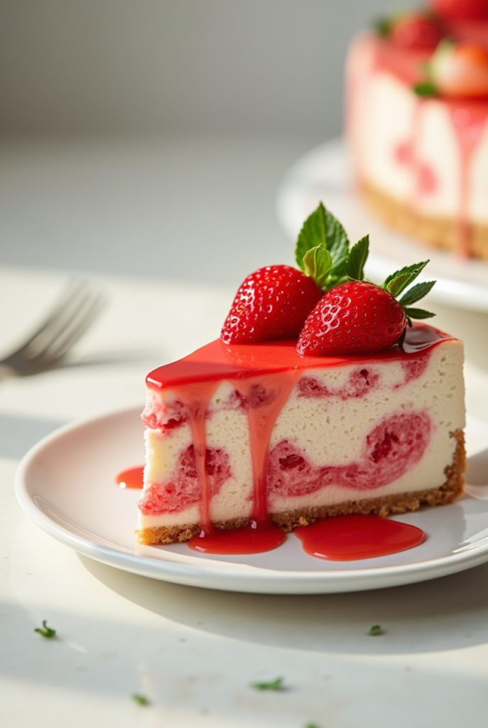 Strawberry Swirl Cheesecake